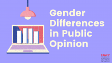 Light shining on chart to show gender differences in public opinion
