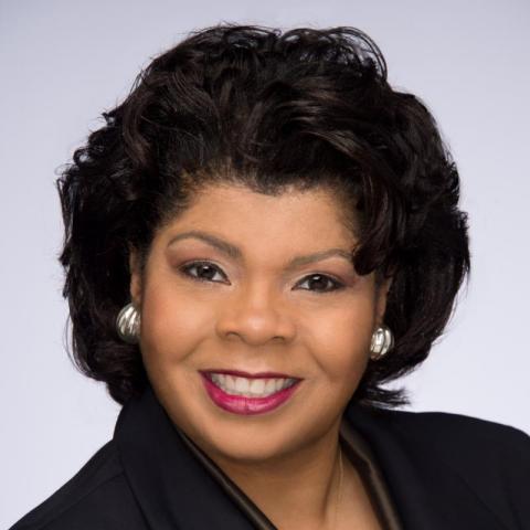 2017-18 Lipman Chair April Ryan in black suit with gray background