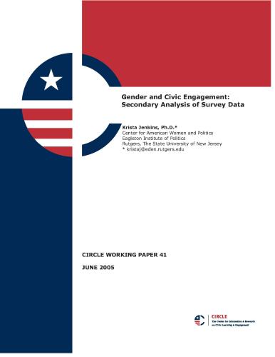 Gender and Civic Engagement: Secondary Analysis of Survey Data 