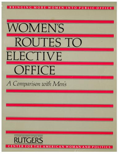 Women's Routes to Elective Office 