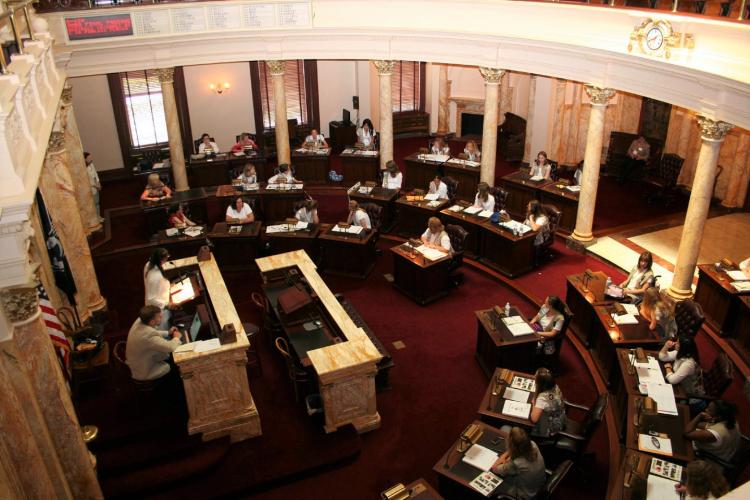 Girl Scouts participate in Pathways to Politics at the State House in Trenton.