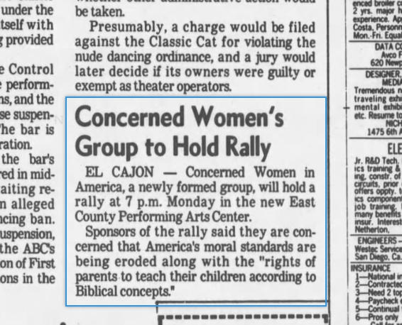 Newspaper clipping of Concerned Women's Group article