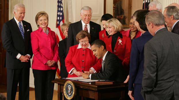 The Lilly Ledbetter Fair Pay Act, signed by President Obama
