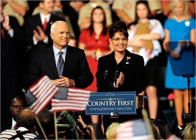 Sarah Palin with Senator John McCain