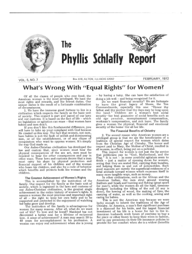Phyllis Schlafly Report