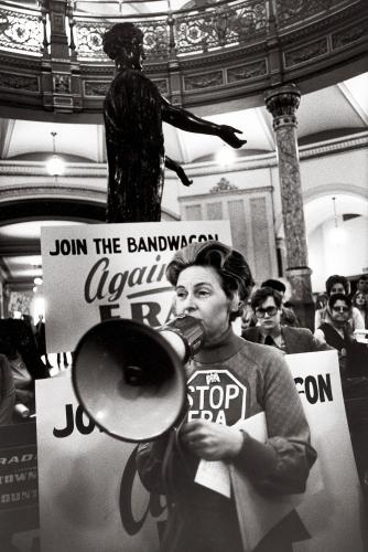 Schlafly at a 1975 rally held at the Illinois capitol