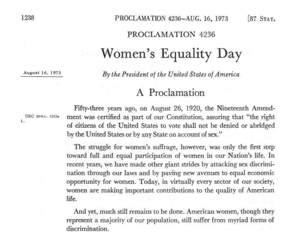 Women's Equality Day Proclamation