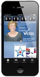 Phone screen with Raioppi on Union County Votes App