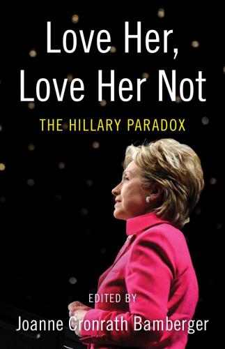 Book cover, side profile of Hilary Clinton in magenta suit with black background