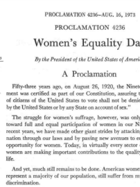 Women's Equality Day Proclamation